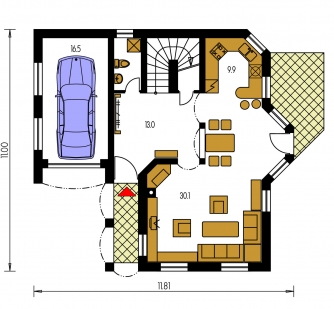 Floor plan of ground floor - PORTO 24